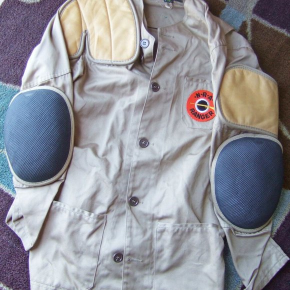 1950's Shooting Jacket 10X Imperial Reeves Army Twill Hunting SZ 38 NRA Patches! - Picture 1 of 4